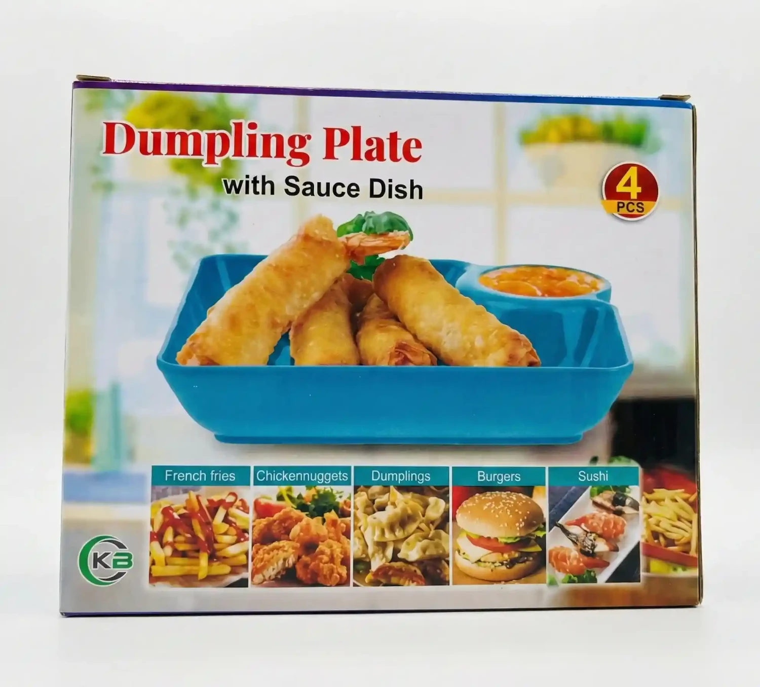 4 Piece Dumpling Plate With Sauce Dish Set