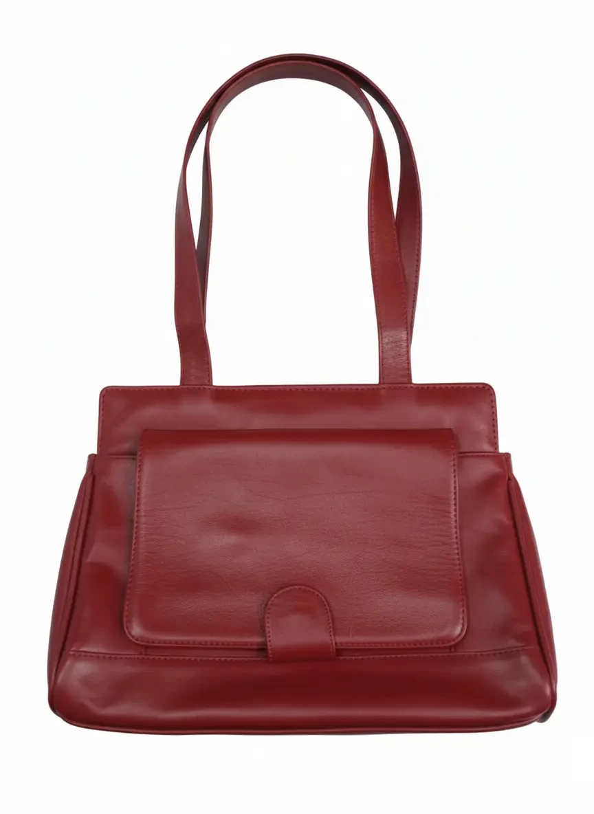 Elegant Red Leather Handbag